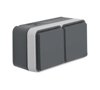 Розетка с заземлением двойная, IP55, накладная, серый, W.1 Berker 47843515