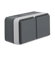 Розетка с заземлением двойная, IP55, накладная, серый, W.1 Berker 47843515