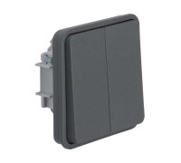 Выключатель 2-клавишный, IP55, встраиваемый, серый, W.1 Berker 30553515