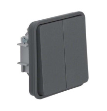 Выключатель 2-клавишный, IP55, встраиваемый, серый, W.1 Berker 30553515