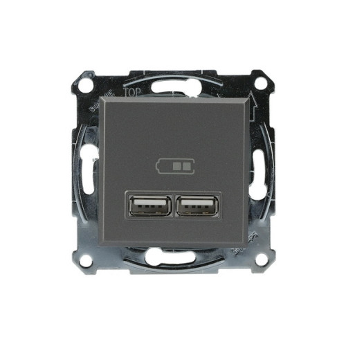 USB розетка, сталь, EPH2700262 Schneider Electric Asfora