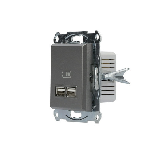 USB розетка, сталь, EPH2700262 Schneider Electric Asfora