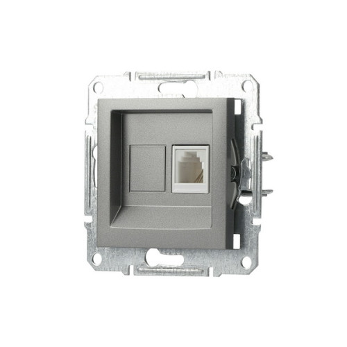 Розетка телефонна RJ-11, сталь, EPH4100162 Asfora Schneider