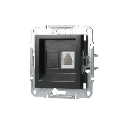 Розетка телефонная RJ-11, антрацит, EPH4100171 Asfora Schneider