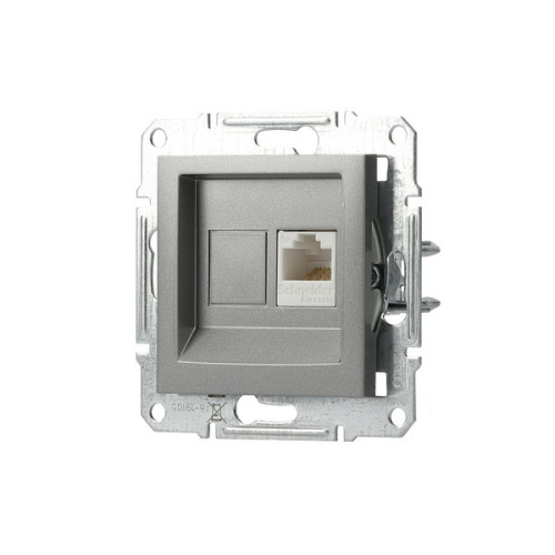 Розетка комп'ютерна RJ45, сталь, EPH4300162 Asfora Schneider
