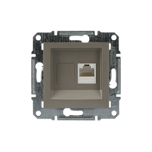 Розетка комп'ютерна RJ45, бронза, EPH4300169 Asfora Schneider