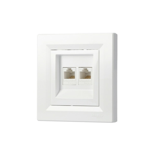 Розетка компьютерная RJ45 двойная, белый, EPH4400121 Schneider Asfora