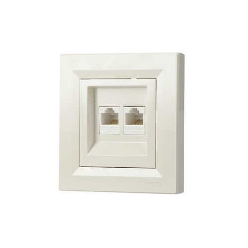 Розетка комп'ютерна RJ-45 подвійна, кремовий, EPH4400123 Schneider Asfora