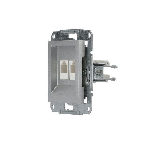 Розетка компьютерная RJ-45 двойная, алюминий, EPH4400161 Asfora Schneider
