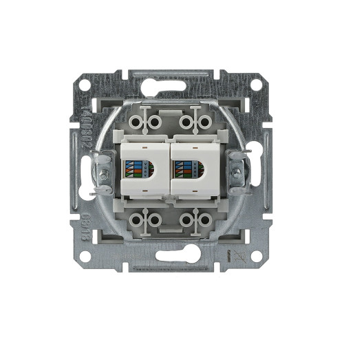 Розетка компьютерная RJ-45 двойная, алюминий, EPH4400161 Asfora Schneider