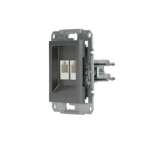 Розетка комп'ютерна RJ-45 подвійна, сталь, EPH4400162 Asfora Schneider
