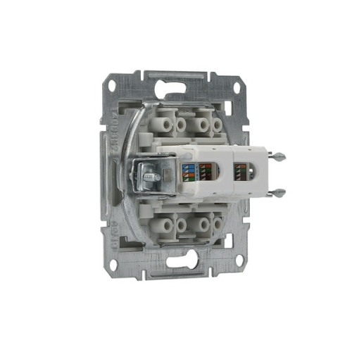 Розетка комп'ютерна RJ-45 подвійна, сталь, EPH4400162 Asfora Schneider