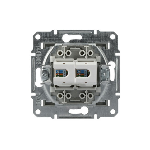 Розетка комп'ютерна RJ-45 подвійна, сталь, EPH4400162 Asfora Schneider