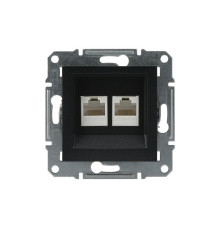 Розетка компьютерная RJ-45 двойная, антрацит, EPH4400171 Asfora Schneider