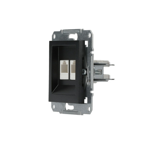 Розетка компьютерная RJ-45 двойная, антрацит, EPH4400171 Asfora Schneider