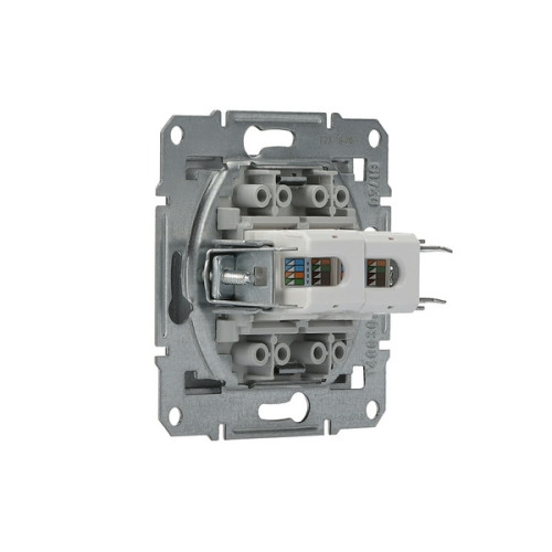 Розетка компьютерная RJ-45 двойная, антрацит, EPH4400171 Asfora Schneider