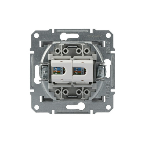 Розетка компьютерная RJ-45 двойная, антрацит, EPH4400171 Asfora Schneider