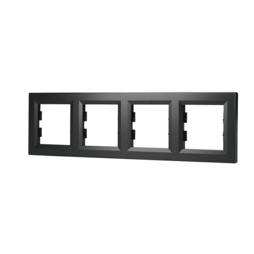 Рамка 4 поста, антрацит, EPH5800471 Asfora Schneider
