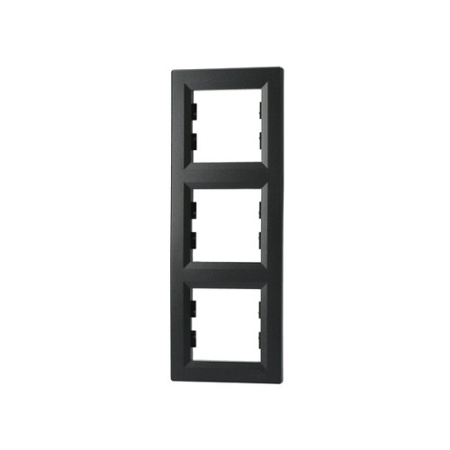 Рамка 3 поста, вертикальна, антрацит, EPH5810371 Asfora Schneider