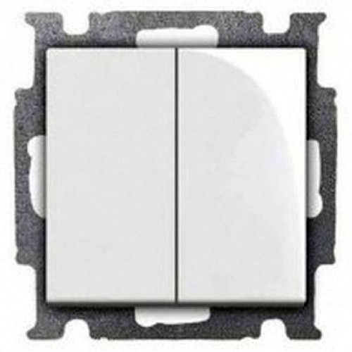 Выключатель 2-клавишный проходной, белый, ABB 2006/6/6 UC-94-507 Basic 55