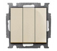 Выключатель 3-клавишный, слоновая кость, ABB 106/3/1 UC-92-507 Basic 55