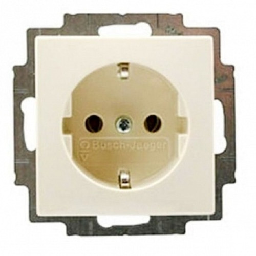 Розетка электрическая с заземлением, слоновая кость, ABB 20 EUC-92-507 Basic 55