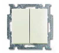 Выключатель 2-клавишный проходной, белый шале, ABB 2006/6/6 UC-96-507 Basic 55