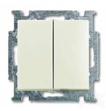 Выключатель 2-клавишный проходной, белый шале, ABB 2006/6/6 UC-96-507 Basic 55