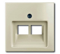 Накладка для двойной компьютерной розетки, белый шале, ABB 1803-02-96-507 Basic 55