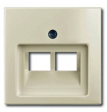 Накладка для двойной компьютерной розетки, белый шале, ABB 1803-02-96-507 Basic 55