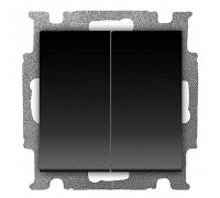 Выключатель 2-клавишный, черный шато, ABB 2006/5 UC-95-507 Basic 55