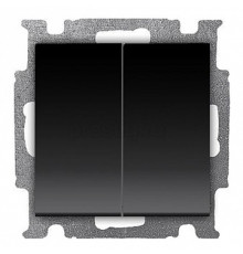Выключатель 2-клавишный, черный шато, ABB 2006/5 UC-95-507 Basic 55