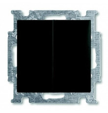 Выключатель 2-клавишный с подсветкой, черный шато, ABB 2006/5 UCGL-95-507 Basic 55