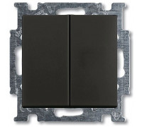 Выключатель 2-клавишный проходной, черный шато, ABB 2006/6/6 UC-95-507 Basic 55