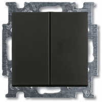 Выключатель 2-клавишный проходной, черный шато, ABB 2006/6/6 UC-95-507 Basic 55
