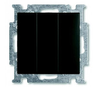Выключатель 3-клавишный, черный шато, ABB 106/3/1 UC-95-507 Basic 55
