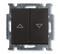 Выключатель жалюзи без фиксации, черный шато, ABB 2026/4 UC-95-507 Basic 55