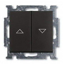Выключатель жалюзи без фиксации, черный шато, ABB 2026/4 UC-95-507 Basic 55