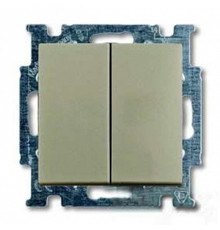 Выключатель 2-клавишный проходной, шампань, ABB 2006/6/6 UC-93-507 Basic 55