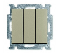 Выключатель 3-клавишный, шампань, ABB 106/3/1 UC-93-507 Basic 55