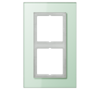 Рамка 2 поста, салатовое стекло, Jung LS Plus (стекло) LSP982GLAS