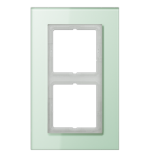 Рамка 2 поста, салатовое стекло, Jung LS Plus (стекло) LSP982GLAS