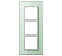 Рамка 3 поста, салатовое стекло, Jung LS Plus (стекло) LSP983GLAS
