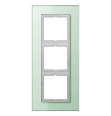 Рамка 3 поста, салатовое стекло, Jung LS Plus (стекло) LSP983GLAS
