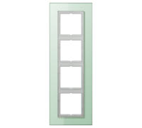 Рамка 4 поста, салатовое стекло, Jung LS Plus (стекло) LSP984GLAS