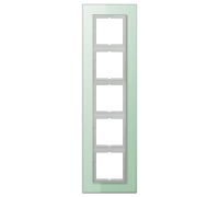 Рамка 5 постов, салатовое стекло, Jung LS Plus (стекло) LSP985GLAS