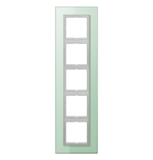 Рамка 5 постов, салатовое стекло, Jung LS Plus (стекло) LSP985GLAS