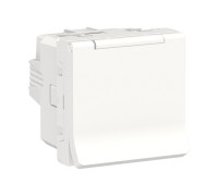 Розетка со шторками и крышкой, белый, 2 модуля, Unica New Schneider NU303718TA