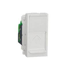 Розетка компьютерная RJ45, 5 UTP, белый, 1 модуль, Unica New Schneider NU341018