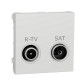 Розетка R-TV SAT одинарная, белый, 2 модуля, Unica New Schneider NU345418
